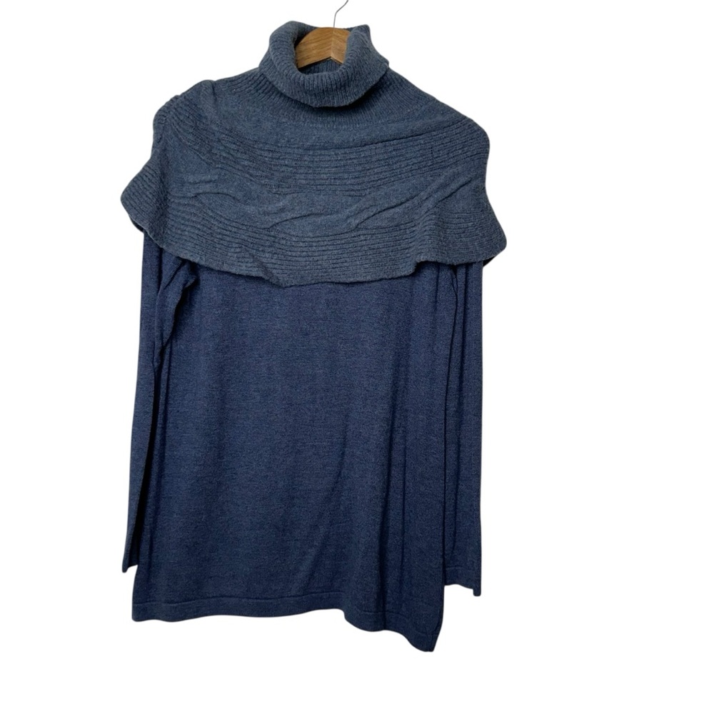 Soft Surroundings Blue Cowl Neck Sweater